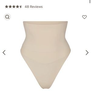 Skims High Waisted Core Control Thong in Sand size L/XL.